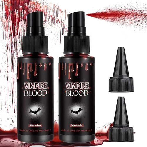 Halloween Fake Blood Spray, Washable Fake Blood Makeup Kit, Halloween Realistic Fake Blood, Perfect for Vampire Makeup, Clown & Sfx & Cosplay & Zombie