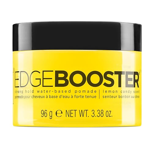 Style Factor Edge Booster Strong Hold Water-Based Pomade | Formulated with Argan Oil for Moisture & High Shine | Long Lasting Edge Control Gel | Lemon