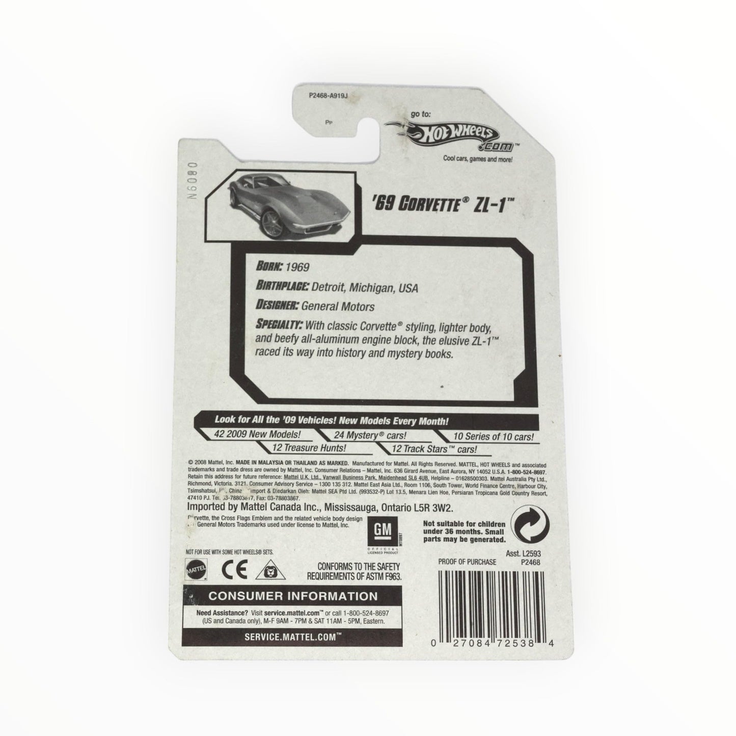 Hot Wheels 2009 Dream Garage 1969 Corvette ZL-1 ZL1 Blue