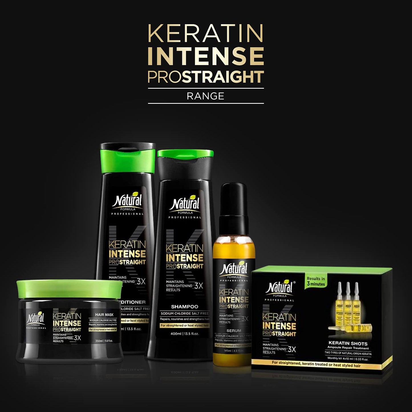 Natural FORMULA Keratin Intense Hair Serum - 4.8 fl.oz - Sodium Chloride Salt-Free Keratin Hair Serum - Hair Repair Treatment For Frizz Free