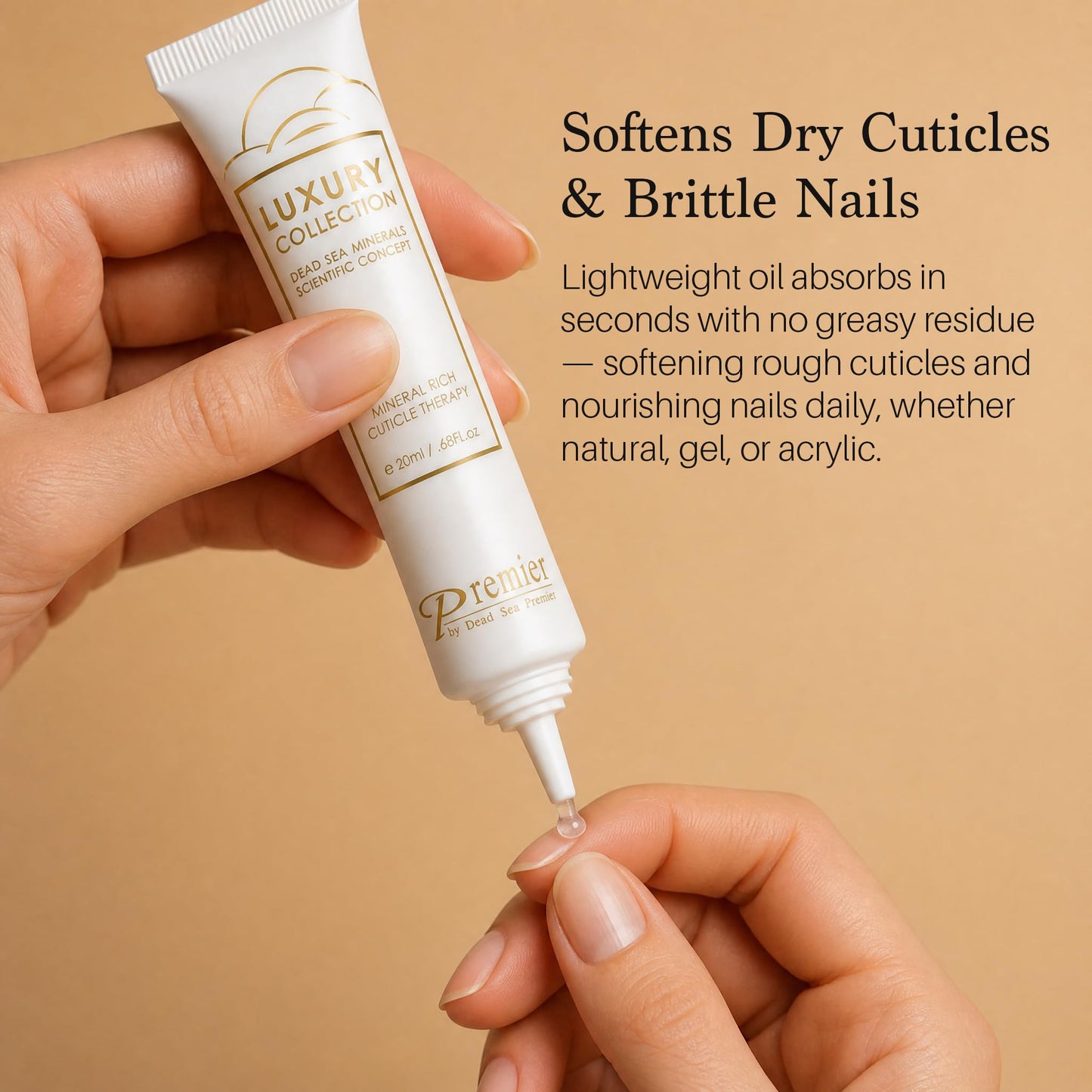 Premier Cuticle Oil for Dry Cuticles and Brittle Nails, Nail Care with Rose Hip, Sweet Almond Oil, Dead Sea Minerals and Vitamin E, 0.68 Fl Oz (20 ml) Beauty & Personal Care Premier