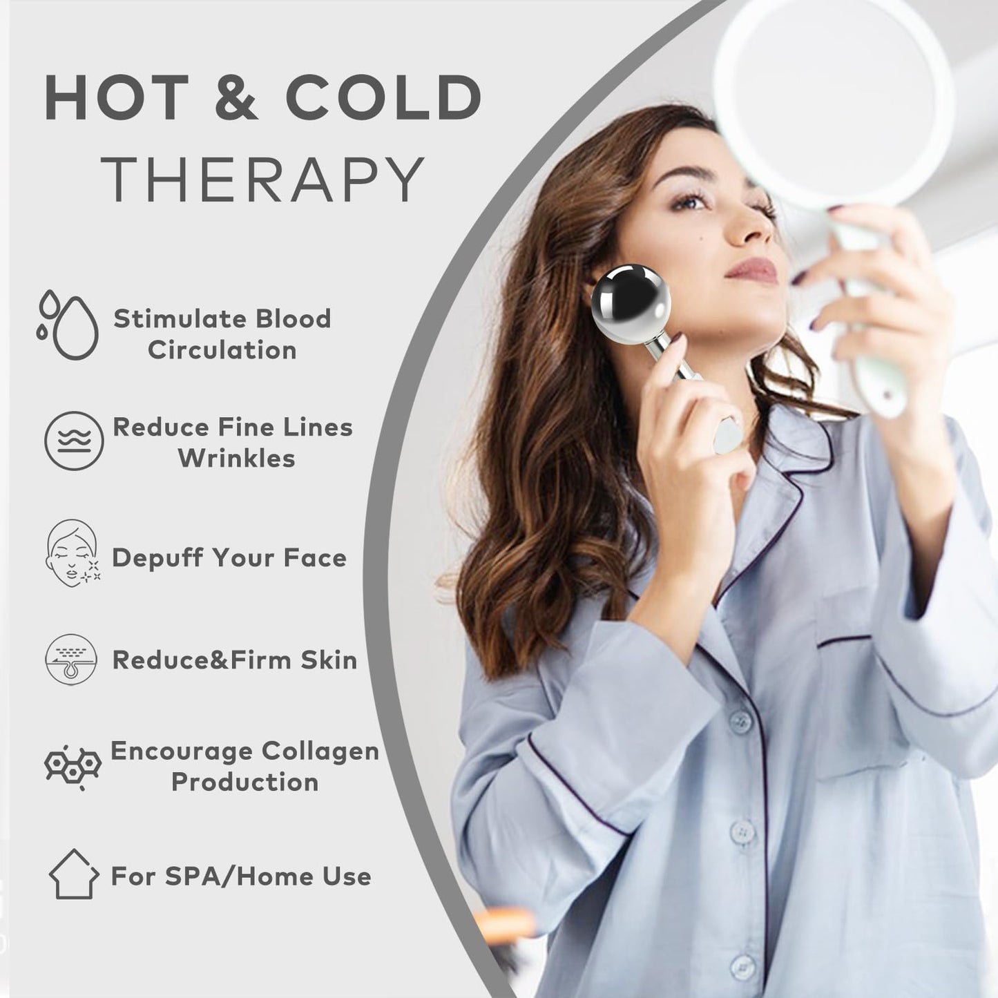 Lazzybeauty Rotating Stainless Steel Ice Globes – Unbreakable Facial Massage Balls for Face, Neck & Eyes | Cooling Cryo Sticks for Dark Circles & Anti-Aging