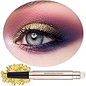 OVIQERKI 18 color eyeshadows stick shimmer,Highlighter waterproof eyeshadow pen,Colour pop eye makeup (14# Gold Shimmer)