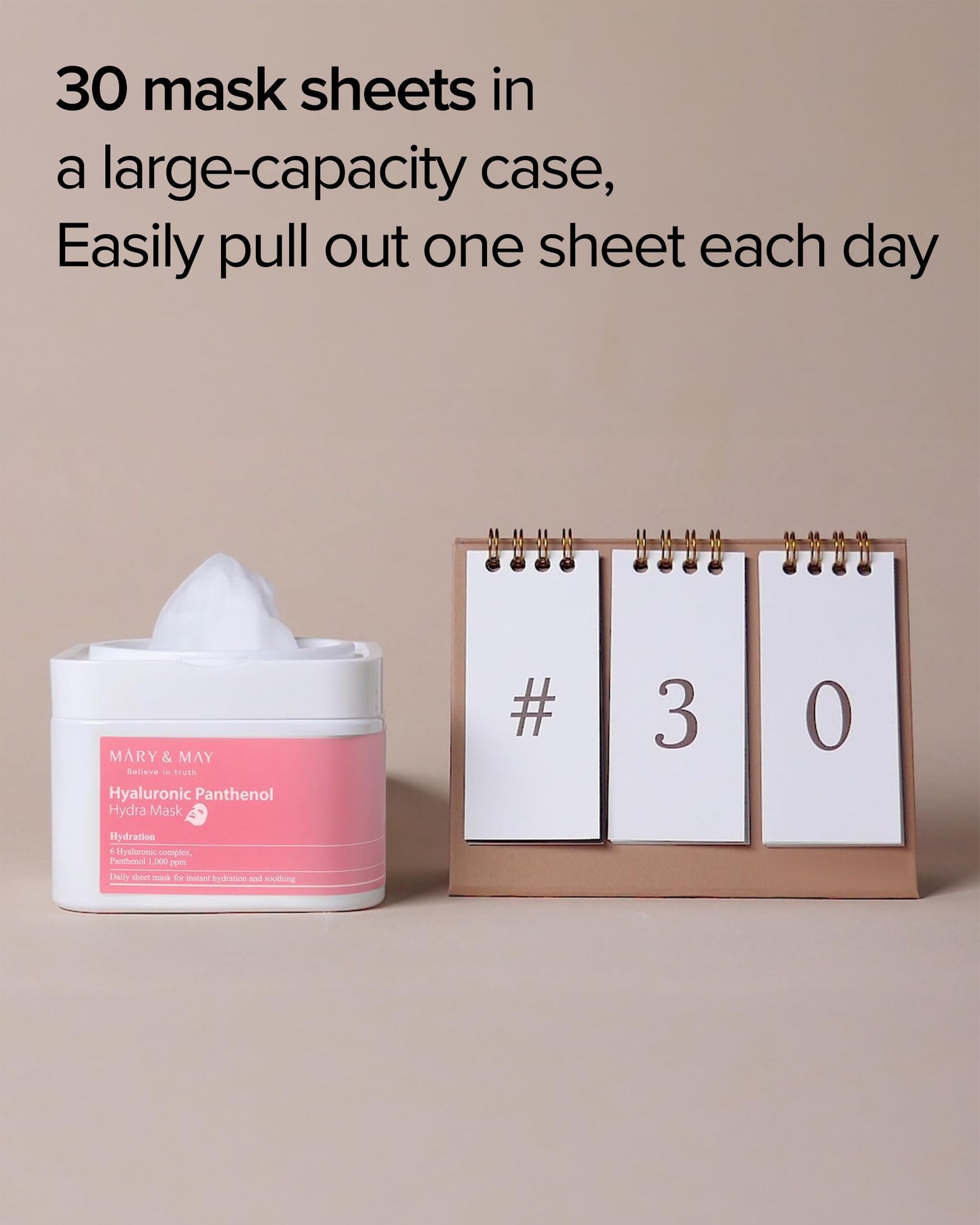 Mary&May Hyaluronic Panthenol Hydra Mask - Daily Pull Out Sheet Mask for Intense Moisturizing and Soothing - Korean Skincare, Hypoallergenic