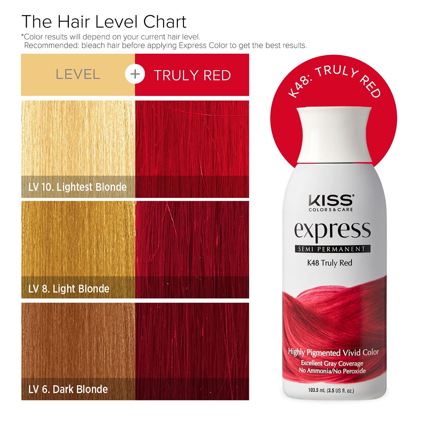 Kiss: Express Semi Permanent Hair Color - Truly Red K48-Truly Red