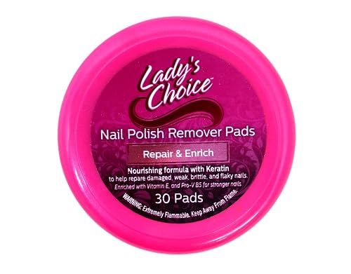 Lady’s Choice Nail Polish Remover Pads, Repair & Enrich, Nourishing formula with Keratin, 30 Count Beauty & Personal Care Lady’s Choice