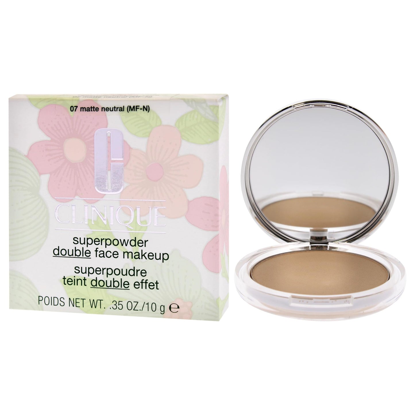 Clinique Superpowder Double Face Powder Foundation Makeup | 2-in-1 Powder + Foundation | Medium Coverage + Matte Finish, 0.35 oz, Light