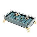 GemeShou velvet slots Ring holder for jewelry organizer, Blue earring ring display stand for selling, felt ring jewelry holder tray showcase【Velvet…