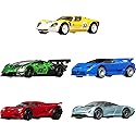 Hot Wheels Premium Car Culture Speed Machines 5-Pack of Toy Cars, Full Metal Body, Real Riders Tires, 1:64 Scale Sports Cars, for Collectors