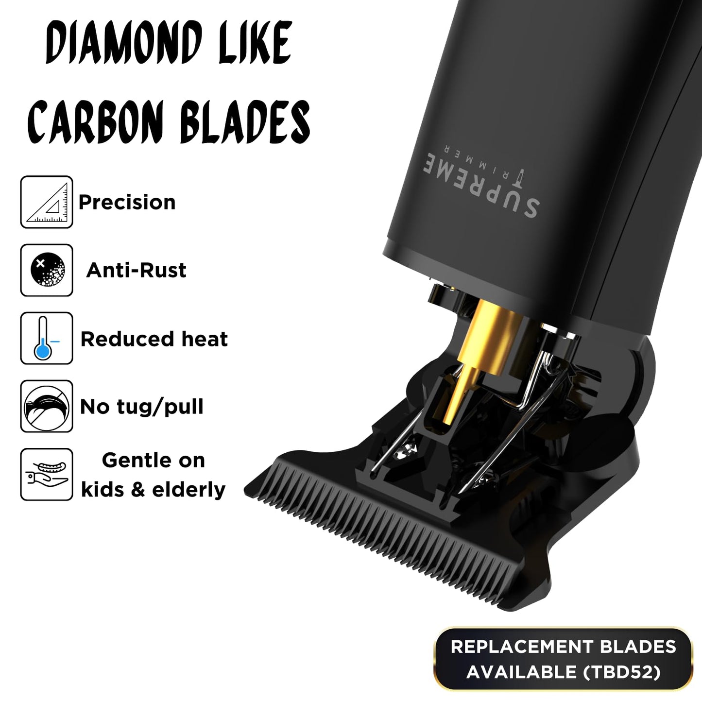 Supreme Trimmer T Shaper - Quiet Cordless Beard & Hair Trimmer for Men - 120 Min Runtime, Low Noise, Zero-Gap DLC Blade - Ideal for Sensitive Skin Beauty and Personal Care Supreme Trimmer