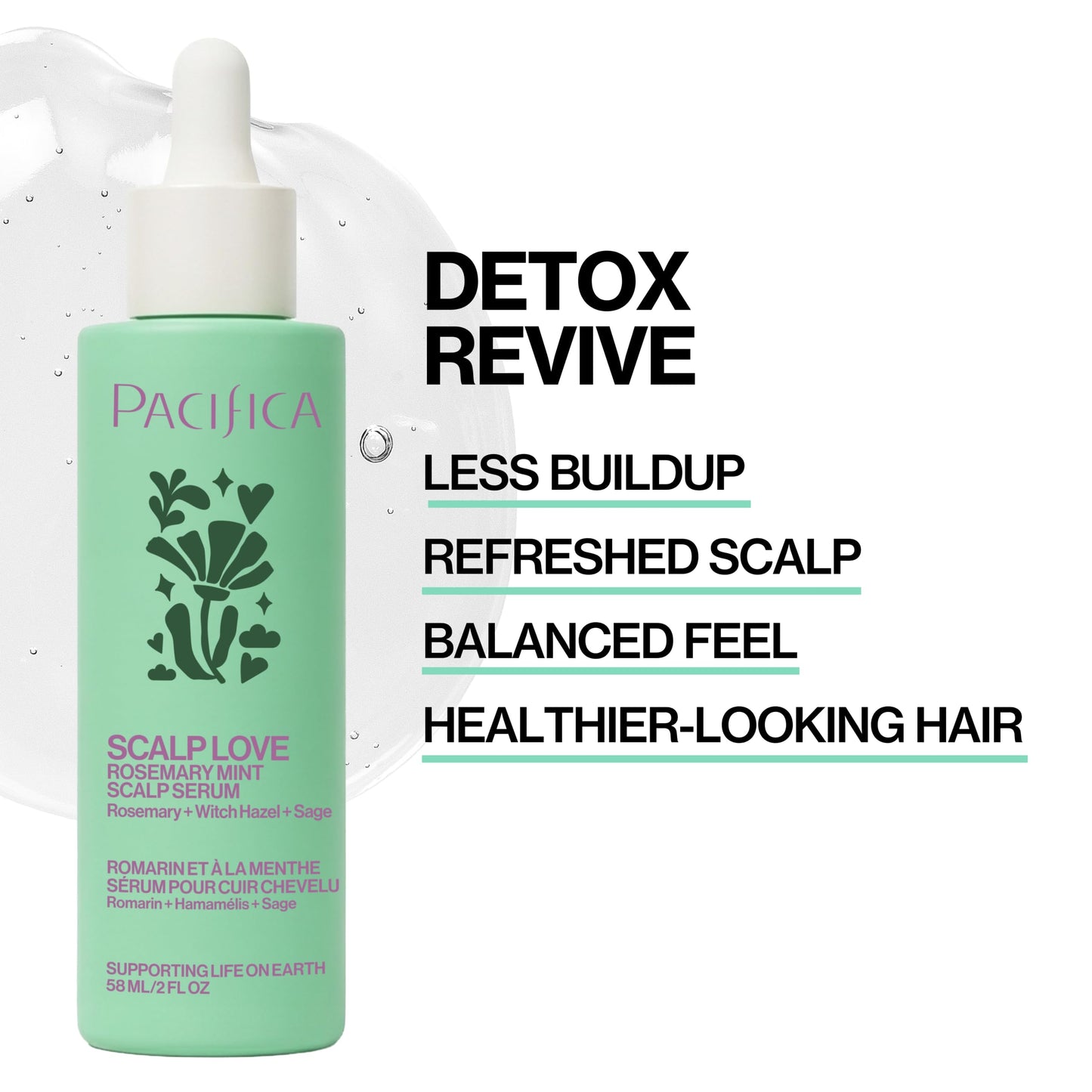 Pacifica Scalp Love Rosemary Mint Serum - Dry, Flaky, and Itchy Scalp Serum, Hydrating, Moisturizing, and Calming Treatment Formulated with Witch Beauty and Personal Care Pacifica