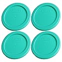 Pyrex 7202-PC 1-Cup Green Food Storage Replacement Lid (4-Pack) - Made in USA