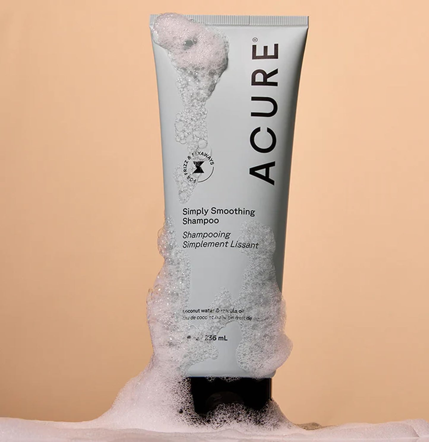Acure Simply Smoothing Shampoo - Hydrating Anti Frizz Shampoo for Women & Men, Moisturize & Soften Frizzy, Dry, Damaged Hair & Scalp w/ Coconut Water