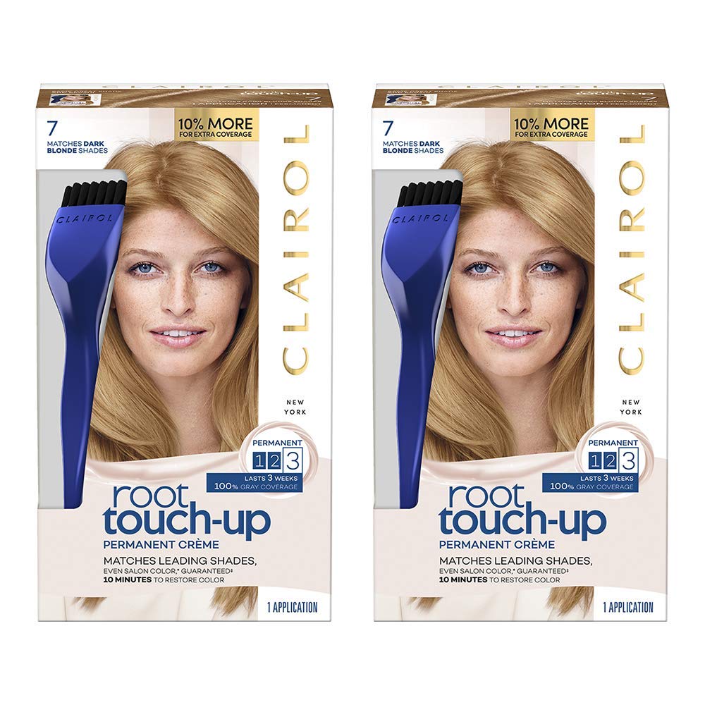 Clairol Root Touch-Up Permanent Hair Dye, 7 Dark Blonde Hair Color, 2 Count