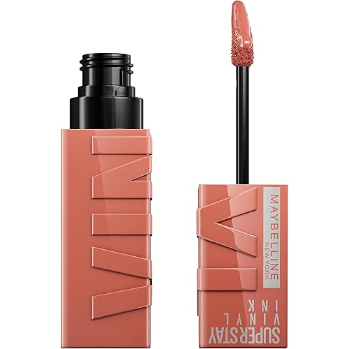 Maybelline Super Stay Vinyl Ink Longwear No-Budge Liquid Lipcolor Makeup, Highly Pigmented Color and Instant Shine, Golden, Pink Lipstick, 0.14 fl oz