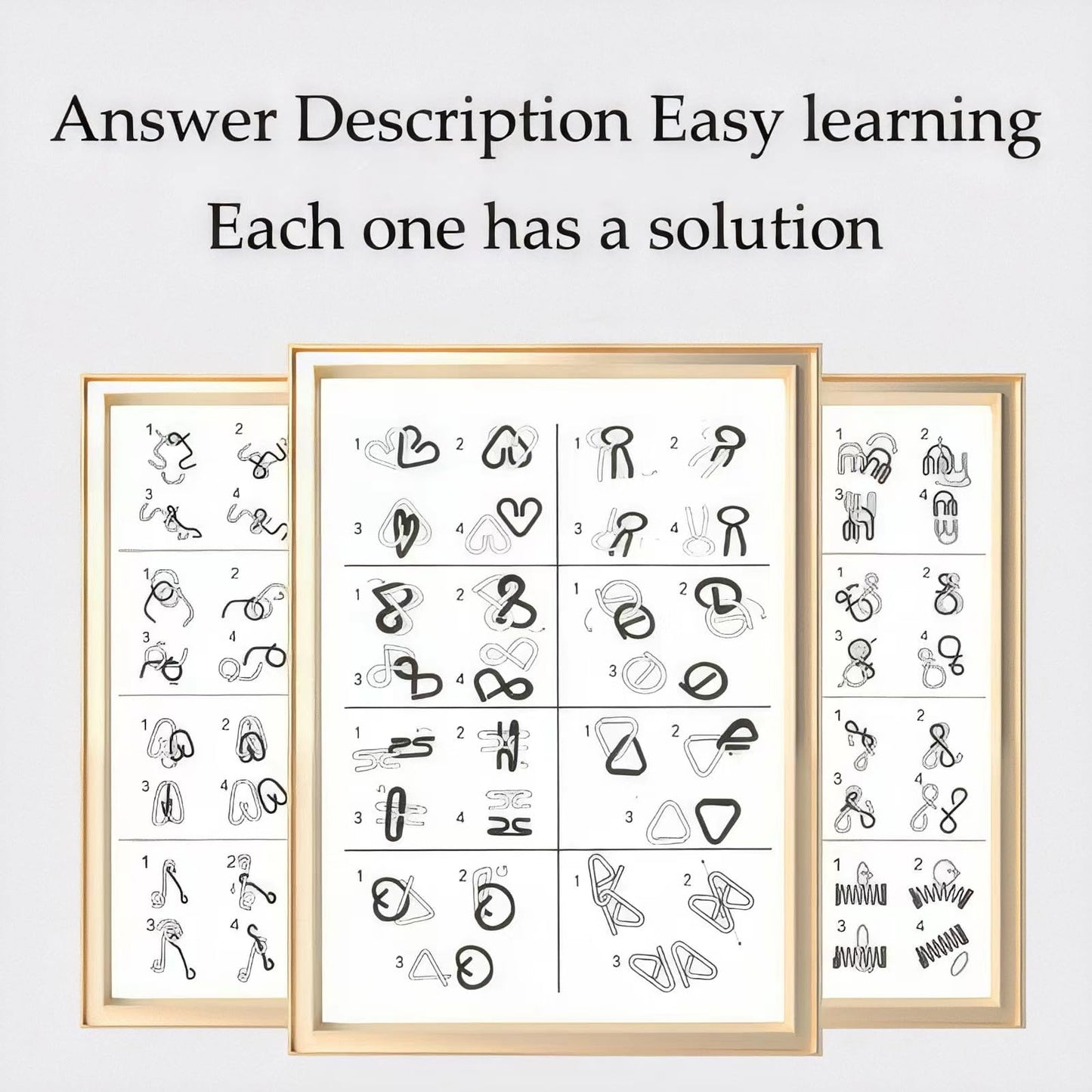 GEKELI Metal Wire Puzzle Set – 24 Brain Teasers with Pouch, IQ Test Disentanglement, Interlock & Unlock Games, Magic Trick Toy for Kids & Adults