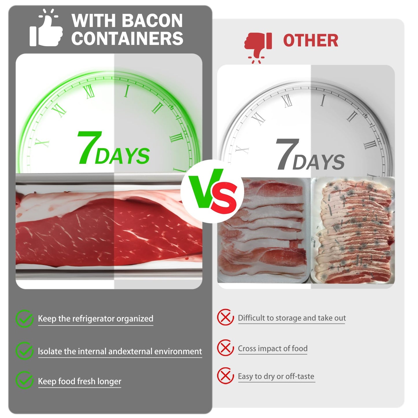 Cheese Container for Refrigerator, 2 Pack 304 Stainless Steel Airtight Deli Meat Storage Containers with Lids for Fridge, Dishwasher Safe Food…