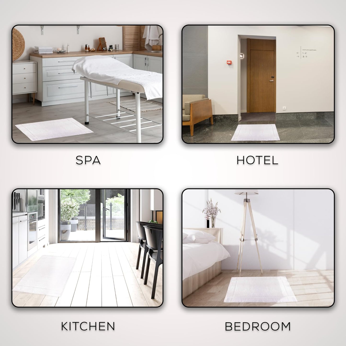 GOLD TEXTILES 12 Pack New Cotton Blend Economy White Hotel Bath Mat Towel (18x25 Inches) Light Weight Quick Drying & Machine Washable - Hotel…