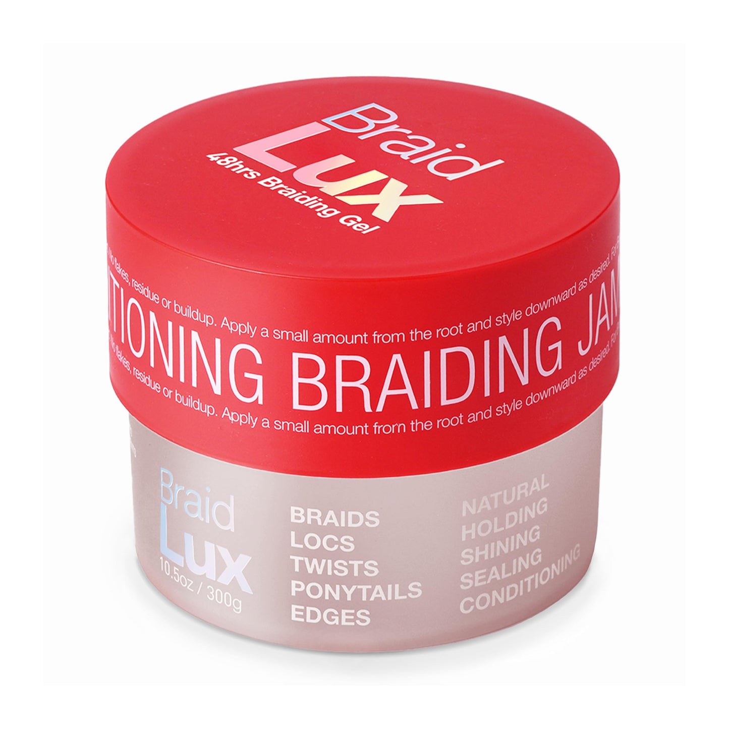 Lux Collection Braiding Gel & Braid Sealer for Box Braids - Braid Lux Gel for Braids, Locs & Twists with Castor Oil & Biotin, Non-Flaking, High Shine