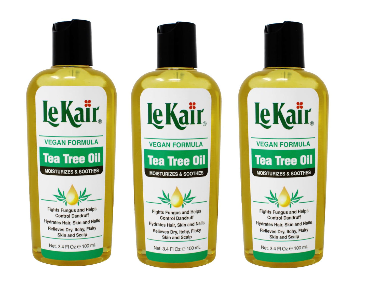 le Kair Tea Tree Oil Vegan Formula - Soothing Oil for Dry Scalp, Flaky Skin, Itchy Scalp & Nails - Fights Dandruff & Promotes Hydration - 3.4 fl oz