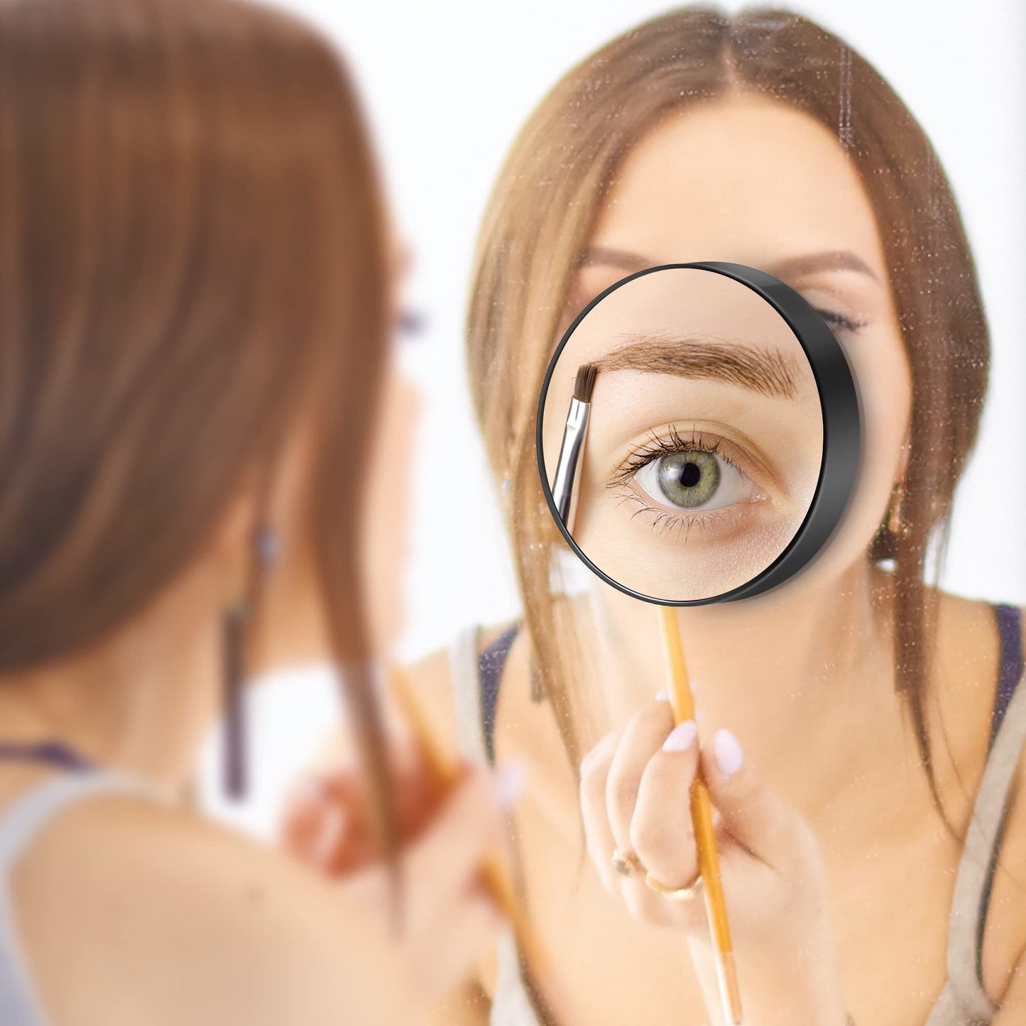 MIYADIVA 30X Magnifying Mirror, Small Travel Mirror with Suction Cup and Tweezers, 3.5 Inches Beauty and Personal Care MIYADIVA