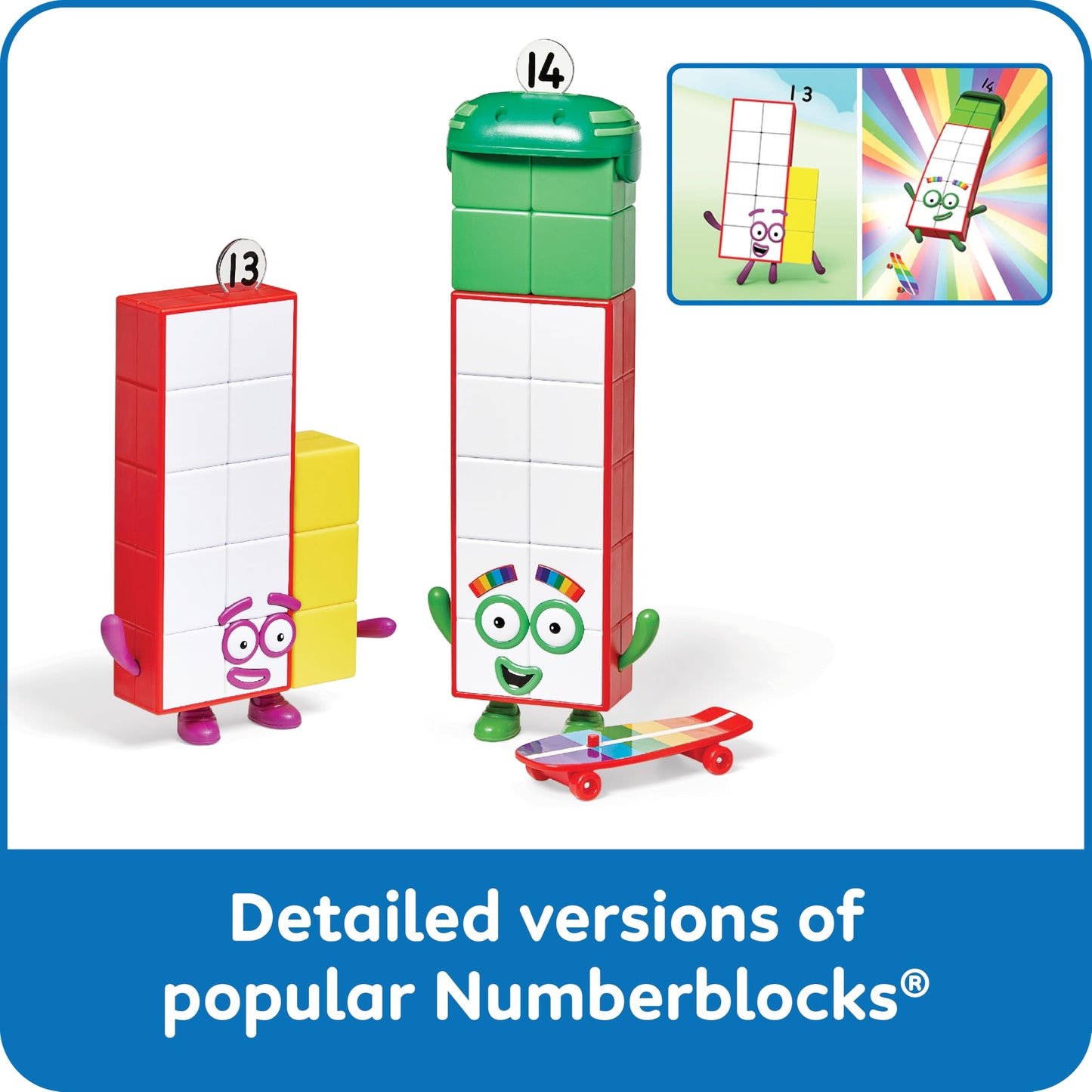 hand2mind Numberblocks Thirteen & Fourteen Figures – Math Toys for Toddlers Ages 3–5, Small Learning Figurines & Preschool Education Gifts