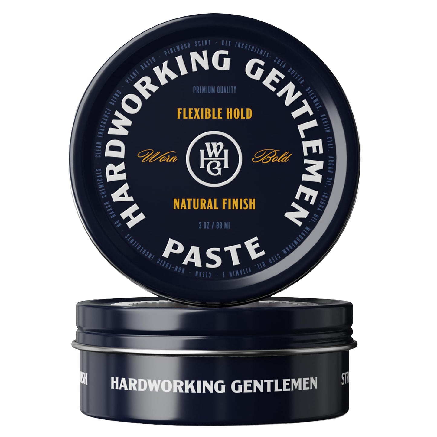 Hardworking Gentlemen Hair Styling Paste for Men, Light Hold, Natural Finish, 3 oz (Made in USA)