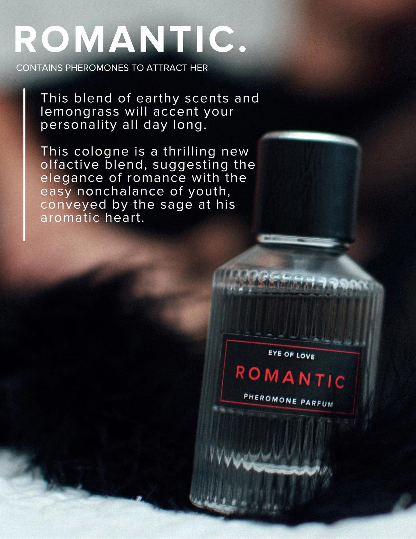 Eye of Love Romantic Pheromone Cologne for Men - Sandalwood Mint Perfume with Lemongrass & Vanilla - Long Lasting Plant-Based Fragrances for Date
