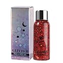 JUDEWY Body Glitter Gel, Face Glitter Body Glitter Glitter Liquid Eyeshadow, Face Hair Nail Glitter, Holographic Makeup Festival Glitter Makeup (09)
