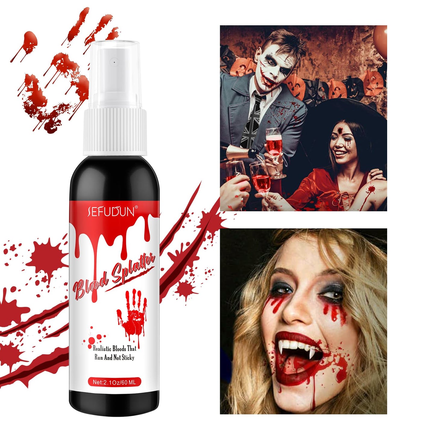 Halloween Blood Splatter Fake Blood Washable Spray, Bloody Fake Blood for Costume Zombie Vampire and Monster Dress Up Cosplay, Fake Blood Spray is