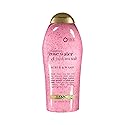 OGX Sensitive + Rose Water & Pink Sea Salt Exfoliating Body Scrub + Rose Quartz, Gentle Exfoliating Daily Body Wash Softens Skin, Body Scrub