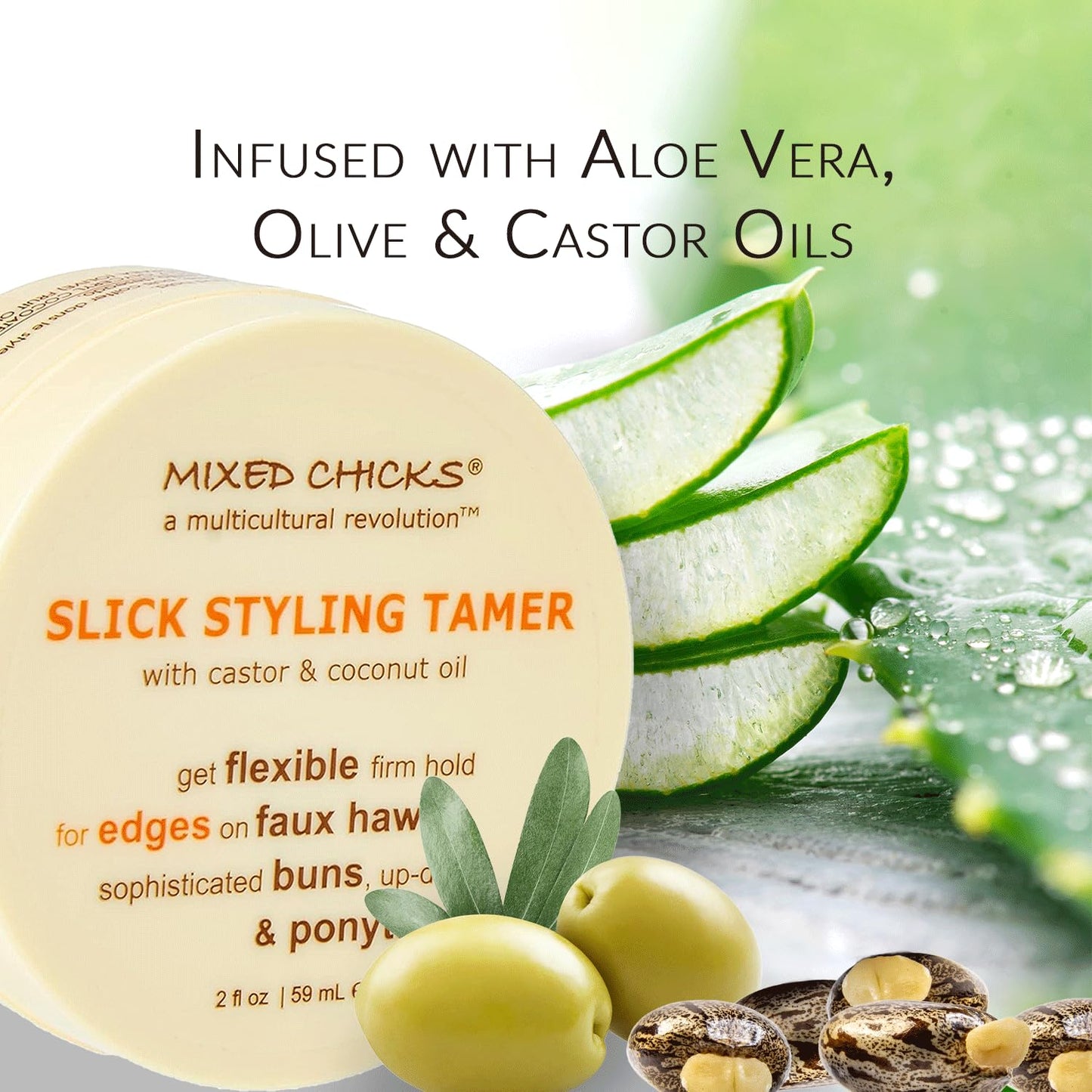 Mixed Chicks Slick Styling Tamer-Edge Tamer with Castor and Coconut Oil, 2 fl. oz.