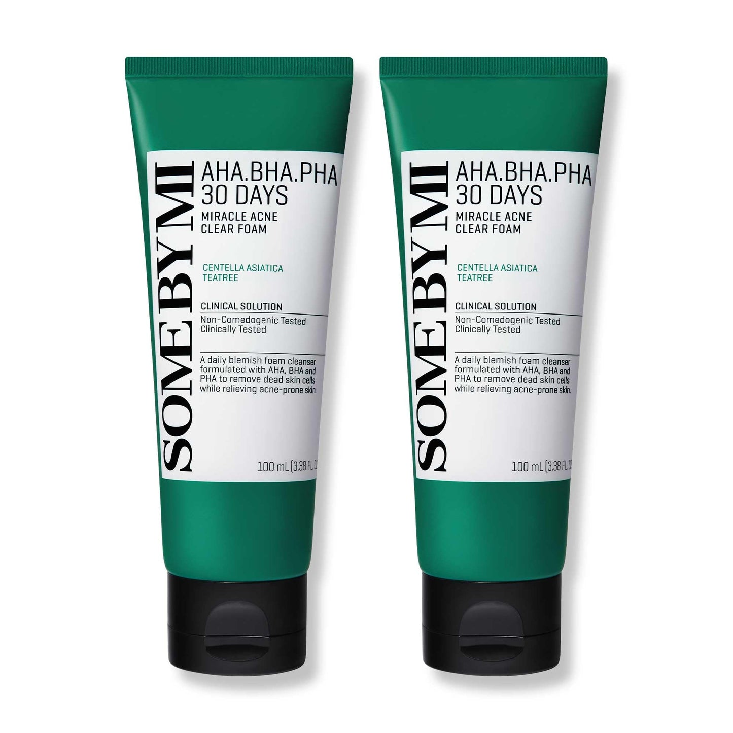 SOME BY MI AHA BHA PHA 30 Days Miracle Acne Clear Foam - Pack of 2 - Korean Acne Face Wash for Smooth & Clear Skin - Salicylic Acid Cleanser Beauty and Personal Care SOME BY MI Default Title