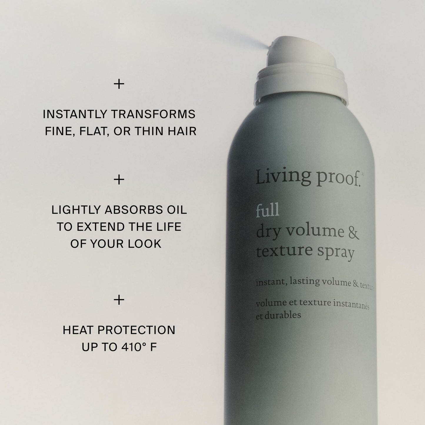 Living proof Full Dry Volume & Texture Spray - Instant Volume, Texture, Oil Absorption, Heat Protection, Lightweight Hold for Fine or Flat Hair, 7.5