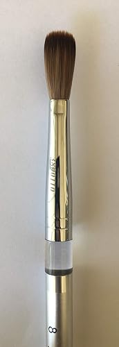 Silver Handle CRIMPED 100% Kolinsky Acrylic Nail Brush (Crimped 8) Beauty & Personal Care Silver Handle Nail Brush