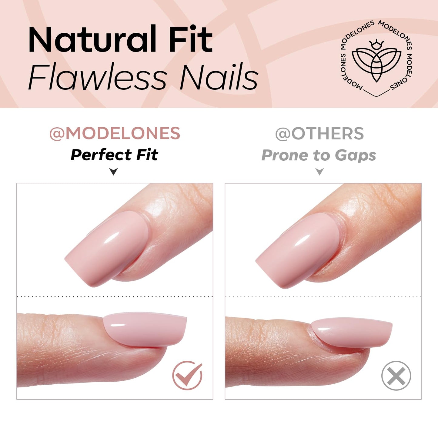 Modelones Extra Short Press on Nails, French Tips Squoval Fake Nails, Reusable Nail Kit with Nail Glue Adhesive Tabs Mini Nail File, Nails Press Ons Beauty and Personal Care modelones