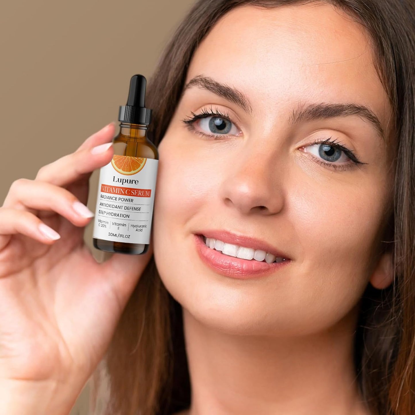 Lupure Professional Vitamin C Face Serum 20%, Anti Aging Facial Super Vit C Serum with Ascorbic Acid Hyaluronic Acid & Vitamin E for Dark Spots, Skin