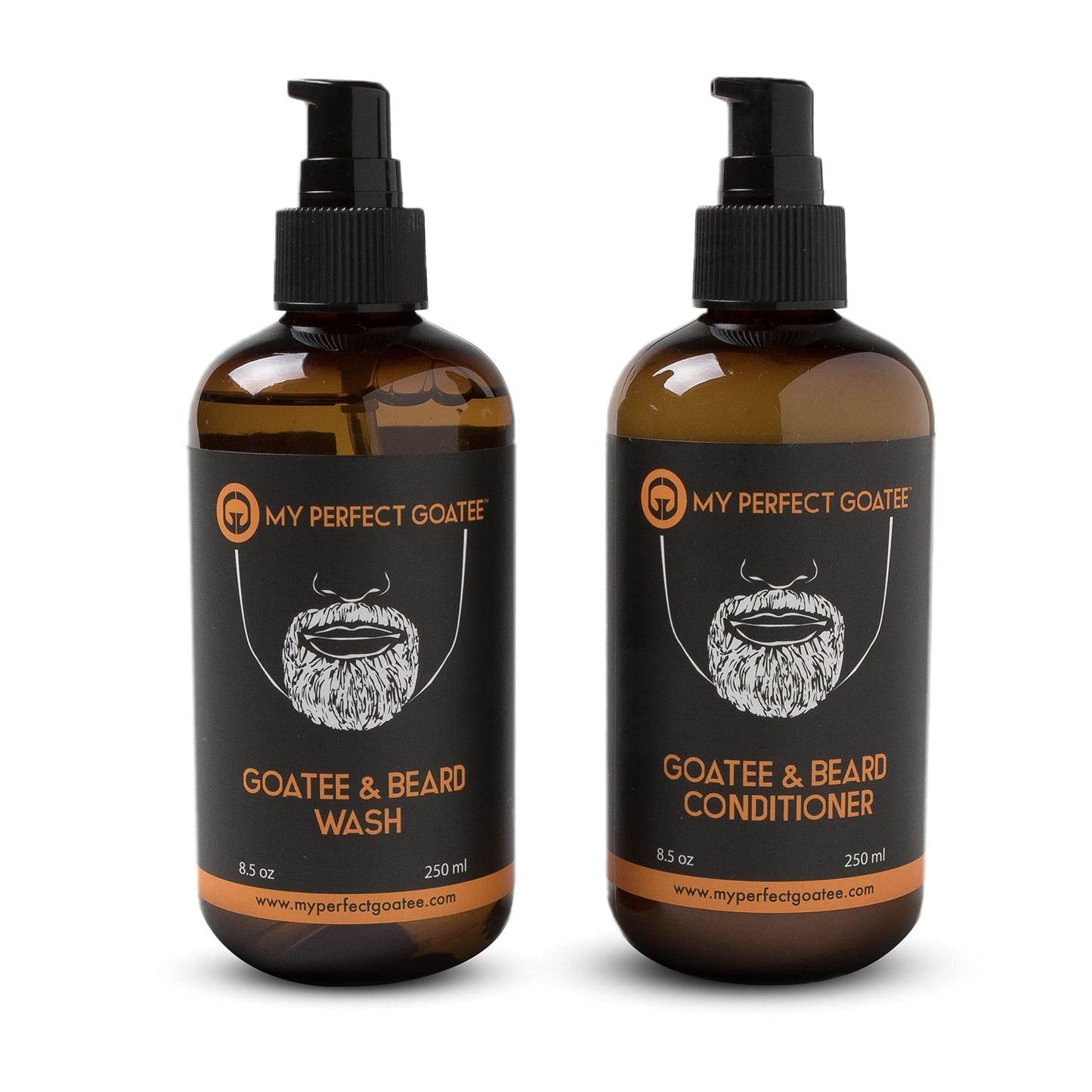 My Perfect Goatee Beard Wash and Conditioner Set for Men - Complete Beard Care Kit - 8.5oz Each - Softens & Strengthens - Eliminates Itch & Dandruff