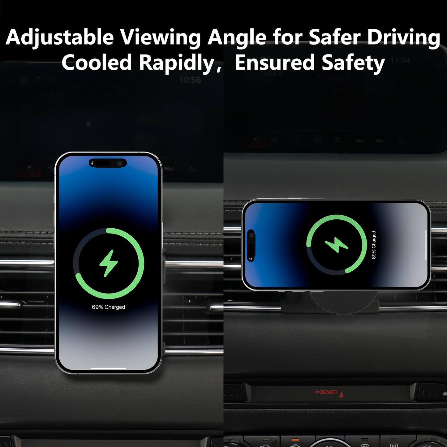 CLEC for Mazda CX-5 2017-2025 Magnetic Wireless Car Charger Phone Holder Mount Custom Fit for Mazda CX-5 2017-2025 15W Fast Charging Car Phone Holder…