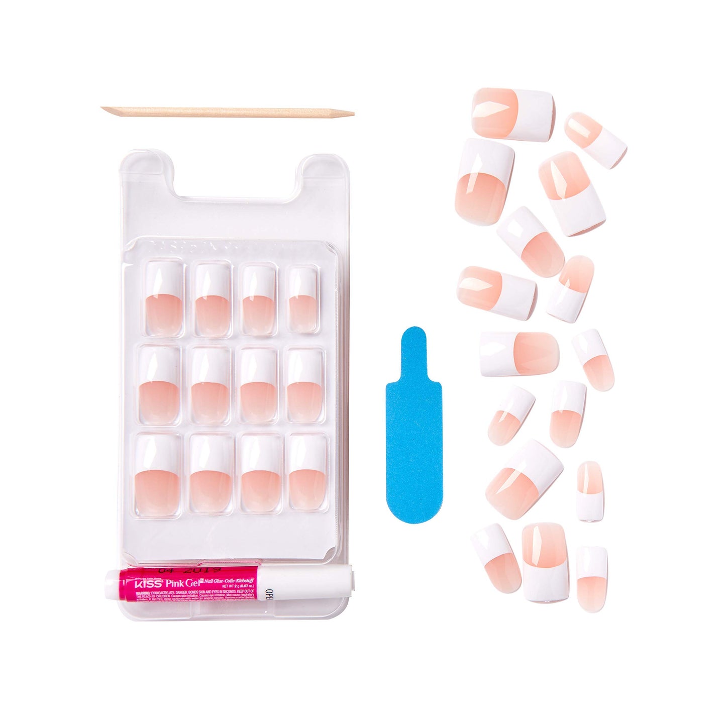 Kiss Salon Acrylic French 28 Count Long Length Nude (Pack of 3) Beauty & Personal Care KISS