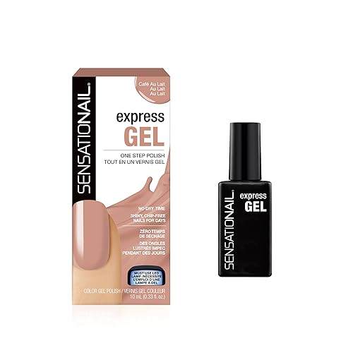 Sensationail Express Gel One Step Nail Polish, Cafe Au Lait, Nude, No Dry Time, Lasts Up To 10 Days, Use With LED/UV Lamp, Quick Cure, Easy To Use