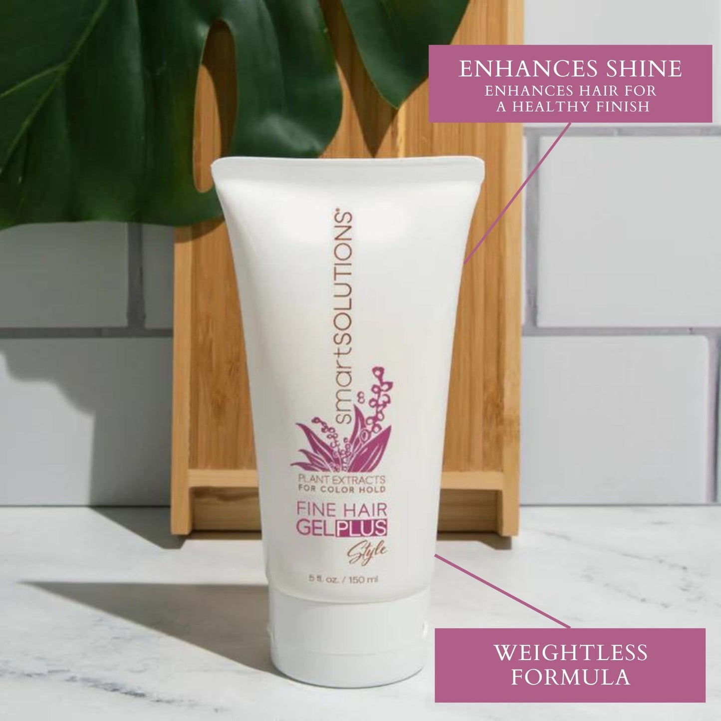 SMART SOLUTIONS Fine Hair Gel Plus, 5 oz | Enhances Shine | Adds Volume | Easy Wash-out | Paraben-Free