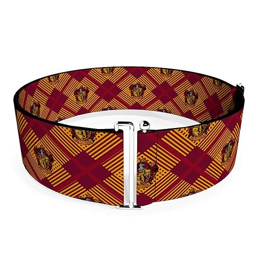 Belt Women's Cinch Harry Potter Gryffindor Crest Plaid Reds Gold 23 to 44 Inches