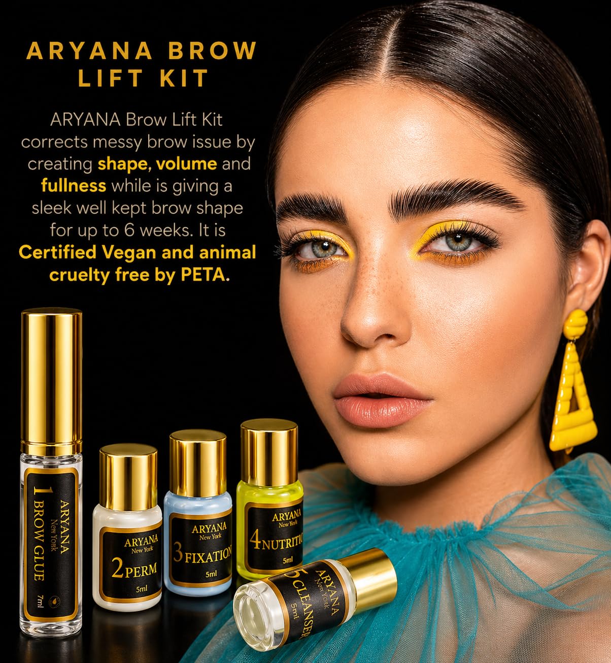 ARYANA NEW YORK Eyebrow Lamination Kit | Brow Lift Kit | At Home DIY Brow lamination | Instant Professional Lift For Fuller Eyebrows | Brow Brush Beauty and Personal Care ARYANA NEW YORK