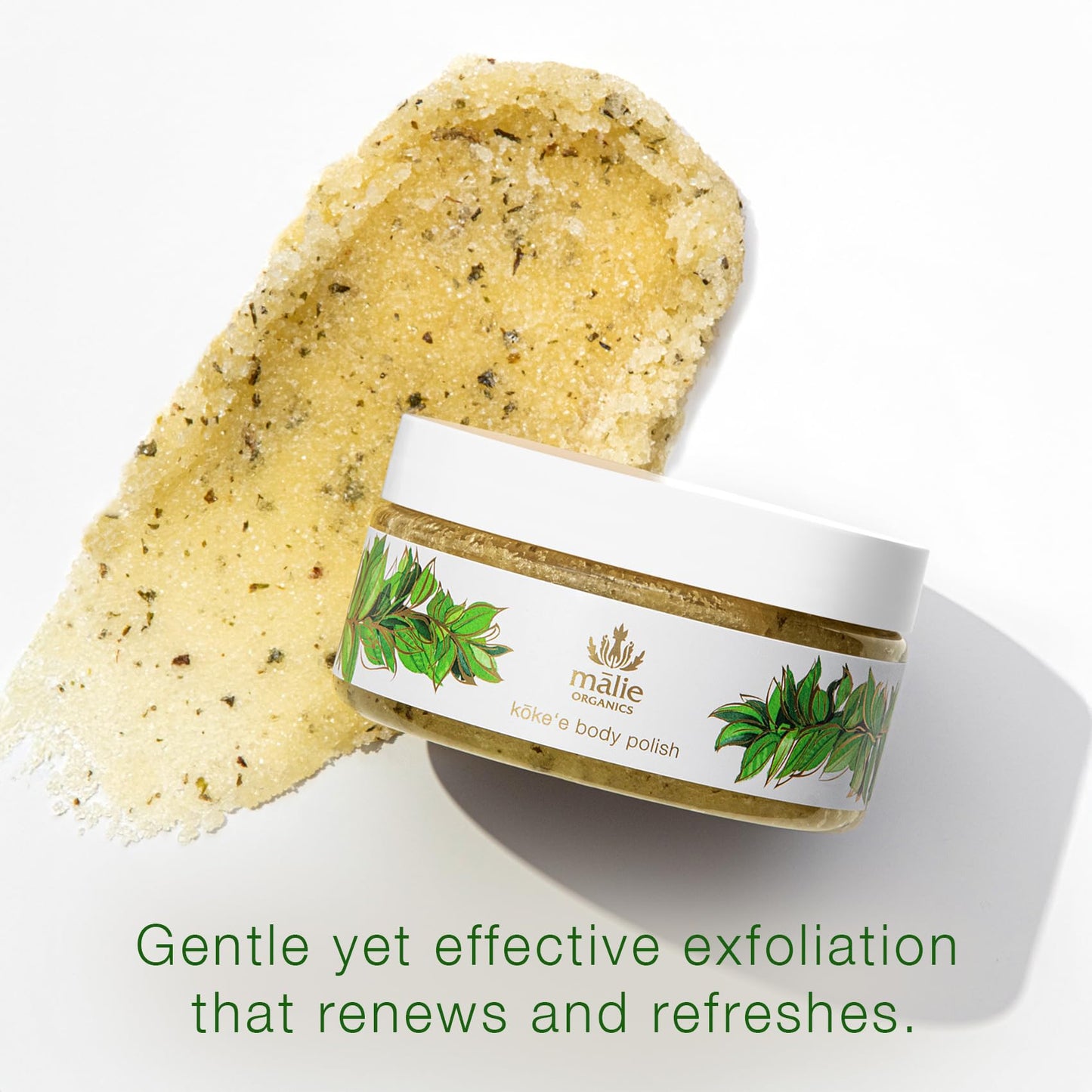 M?lie Organics Body Polish, K?ke‘e Scent, Sugar Scrub Exfoliator, Vegan, 8 oz Beauty & Personal Care Malie
