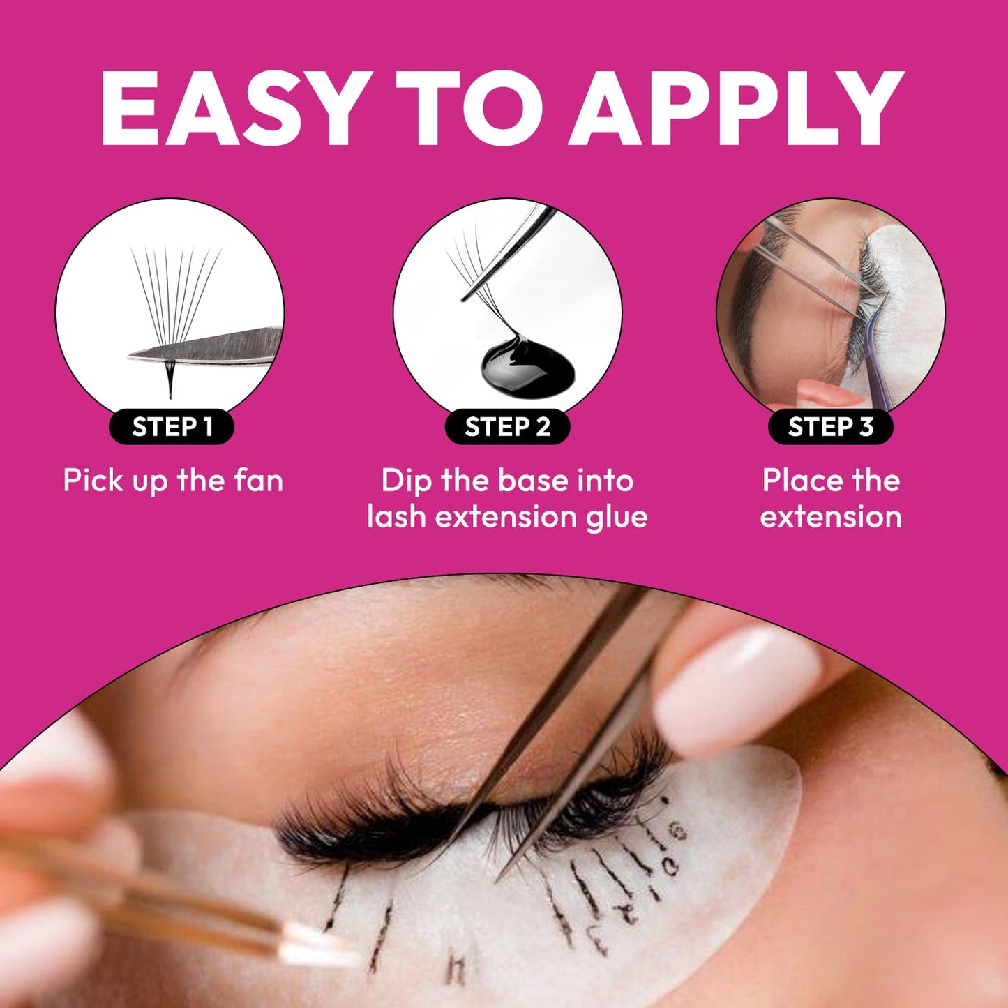 Eyesy Lash 500 Promade Fans - Volume Premade Lash Fans for Eyelash Extensions Pointy Base Handmade Loose Pre Made Eyelashes Middle Stem Soft Beauty and Personal Care Eyesy Lash