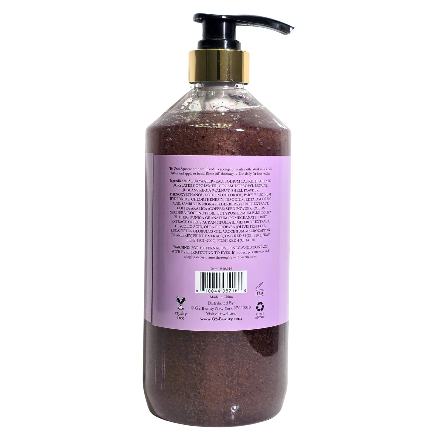 RIVER & ROWE Vitamin C Exfoliating Body Wash - Smoothing Daily Cleanser with Elderberry & Cranberry Antioxidant Support For a Radiant Skin Experience