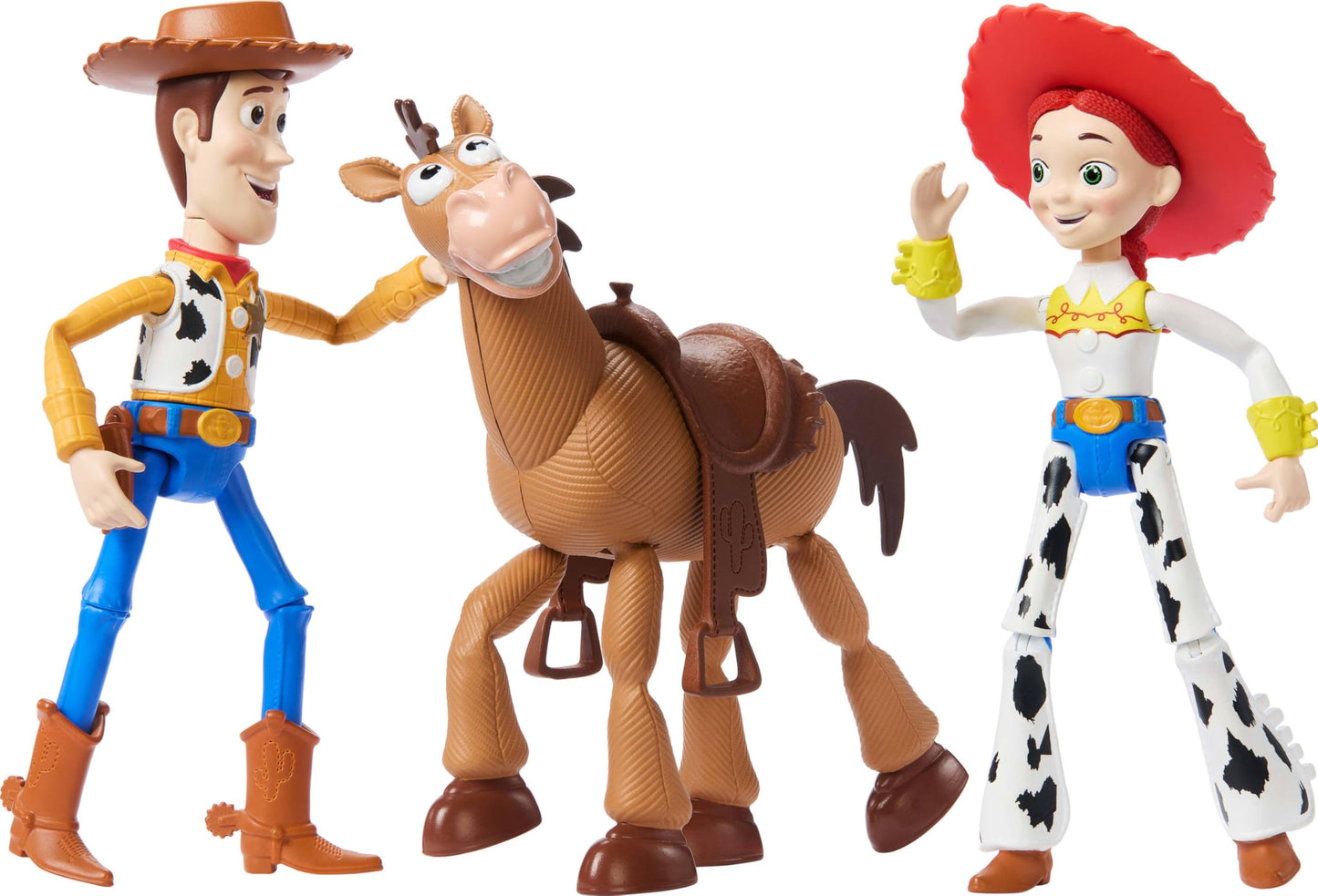 Mattel Disney Pixar Storytellers Toy Story 3-Pack of Woody, Jessie & Bullseye, 4-inch Authentic Posable Figures, Key Character Collectibles