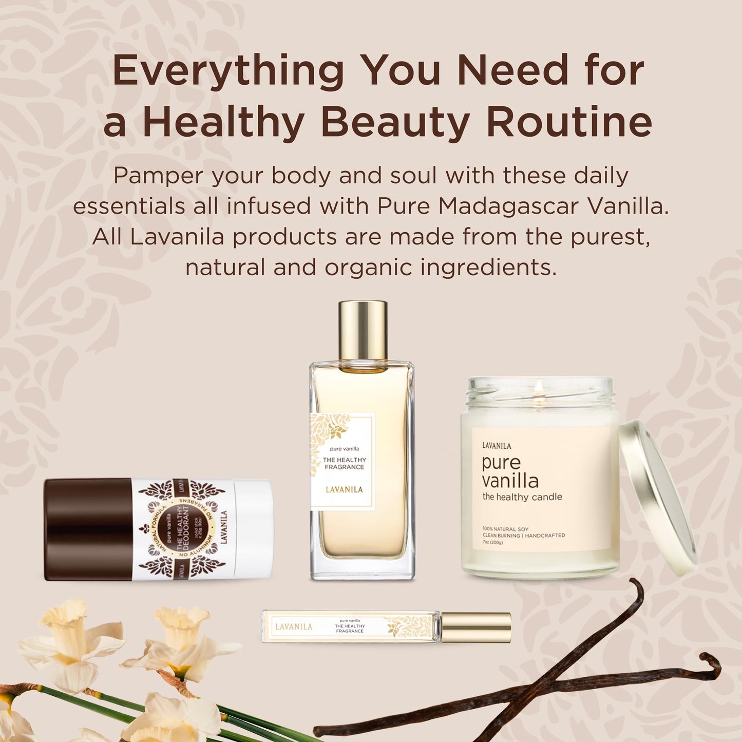 Lavanila Pure Vanilla Perfume for Women, 3.4 Fl Oz - Pure Madagascar Vanilla Fragrance, Clean and Natural Eau de Parfum Made In USA