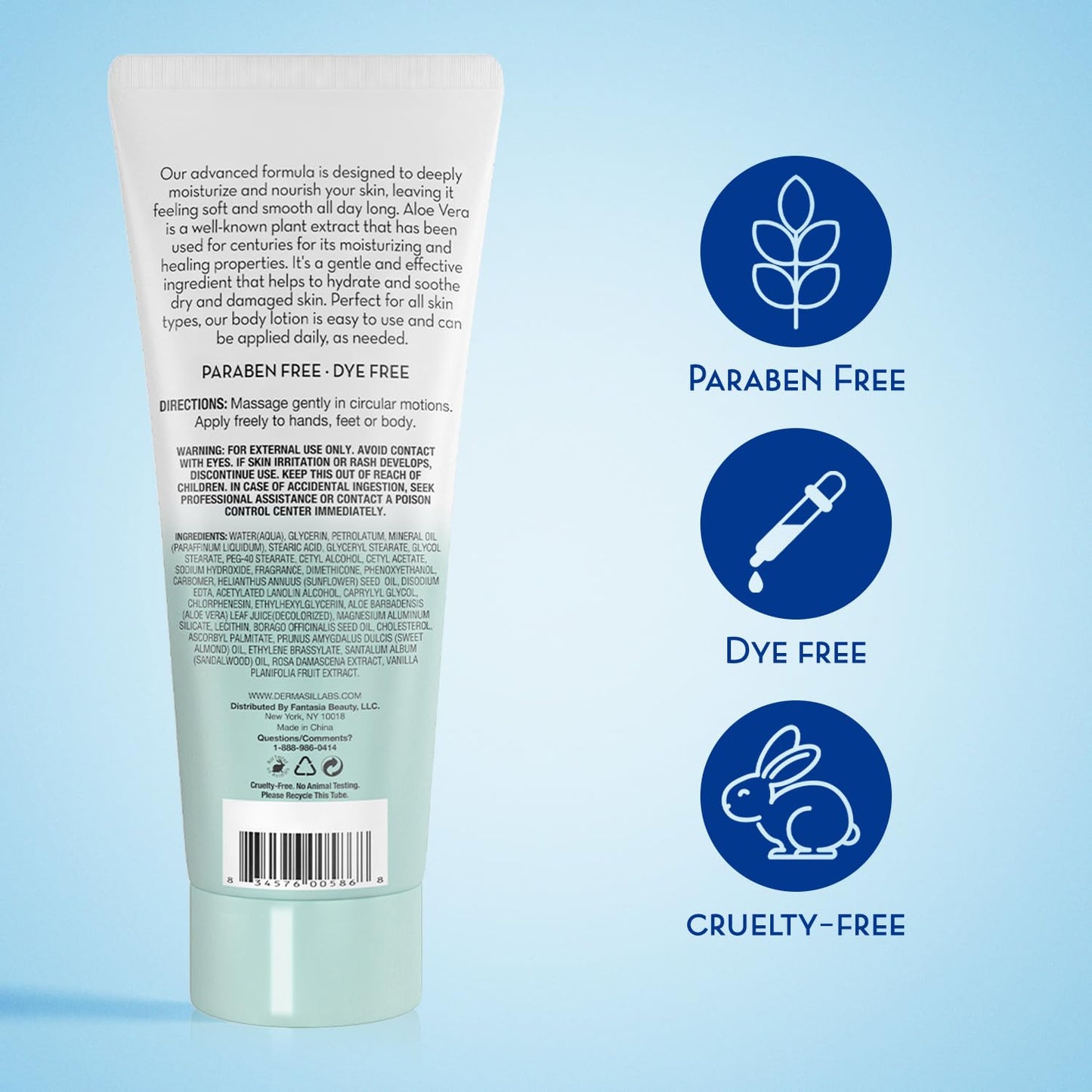 Dermasil Body Lotion, Fresh Aloe, 2-Pack - Non-Greasy, Fast-Absorbing, Fresh Scent, 8 Oz Ea